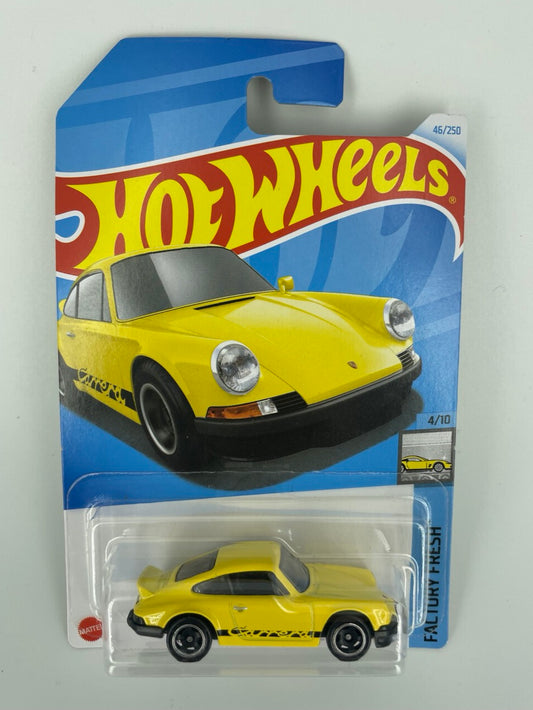 Hot Wheels 1:64 scale diecast model - Porsche 911 Carrera RS 2.7 Yellow Factory Fresh 2024 New/Sealed/LongCard