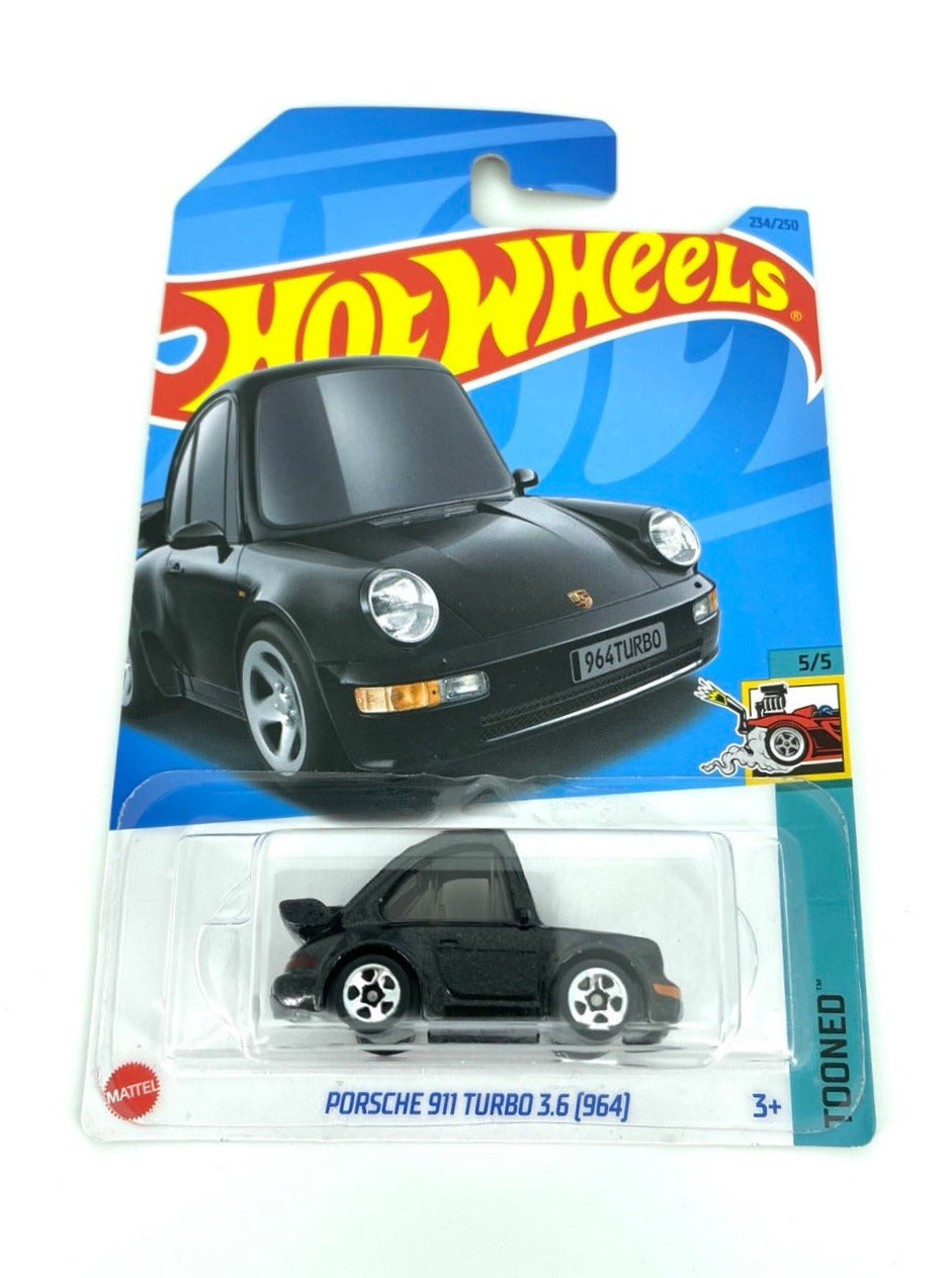 Hot Wheels 1:64 scale diecast model - Porsche 911 Turbo 3.6 (964) Black Metallic Tooned 2024 New/Sealed/LongCard