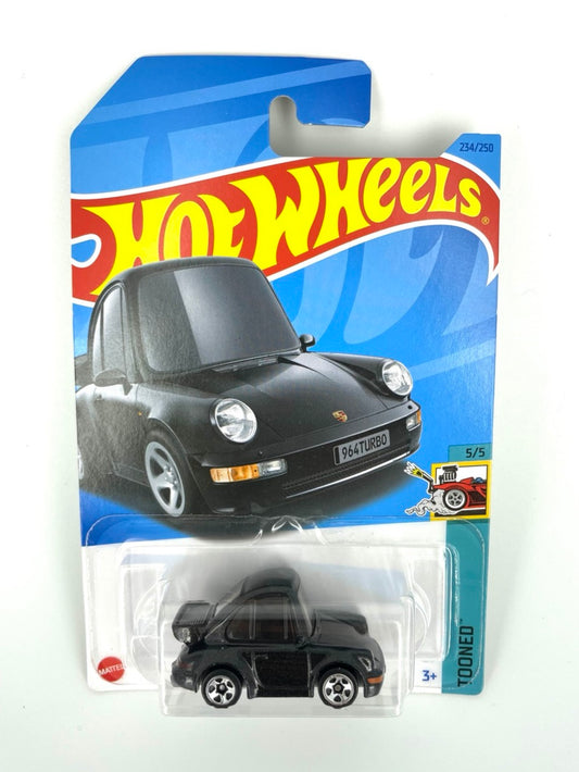 Hot Wheels 1:64 scale diecast model - Porsche 911 Turbo 3.6 (964) Black Metallic Tooned 2024 New/Sealed/LongCard