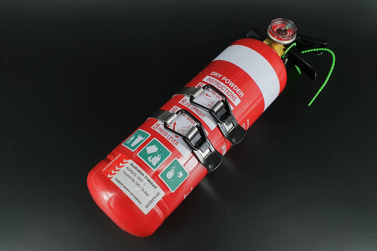 Feuerlöscher 1kg ABE Professionelles Trockenpulver & Metallhalterung – Auto/Boot/Zuhause