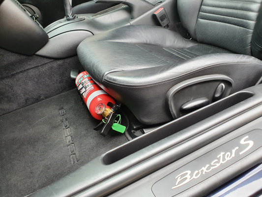 Fire Extinguisher Bracket to suit Porsche Boxster 986 / Carrera 996 with standard factory seats