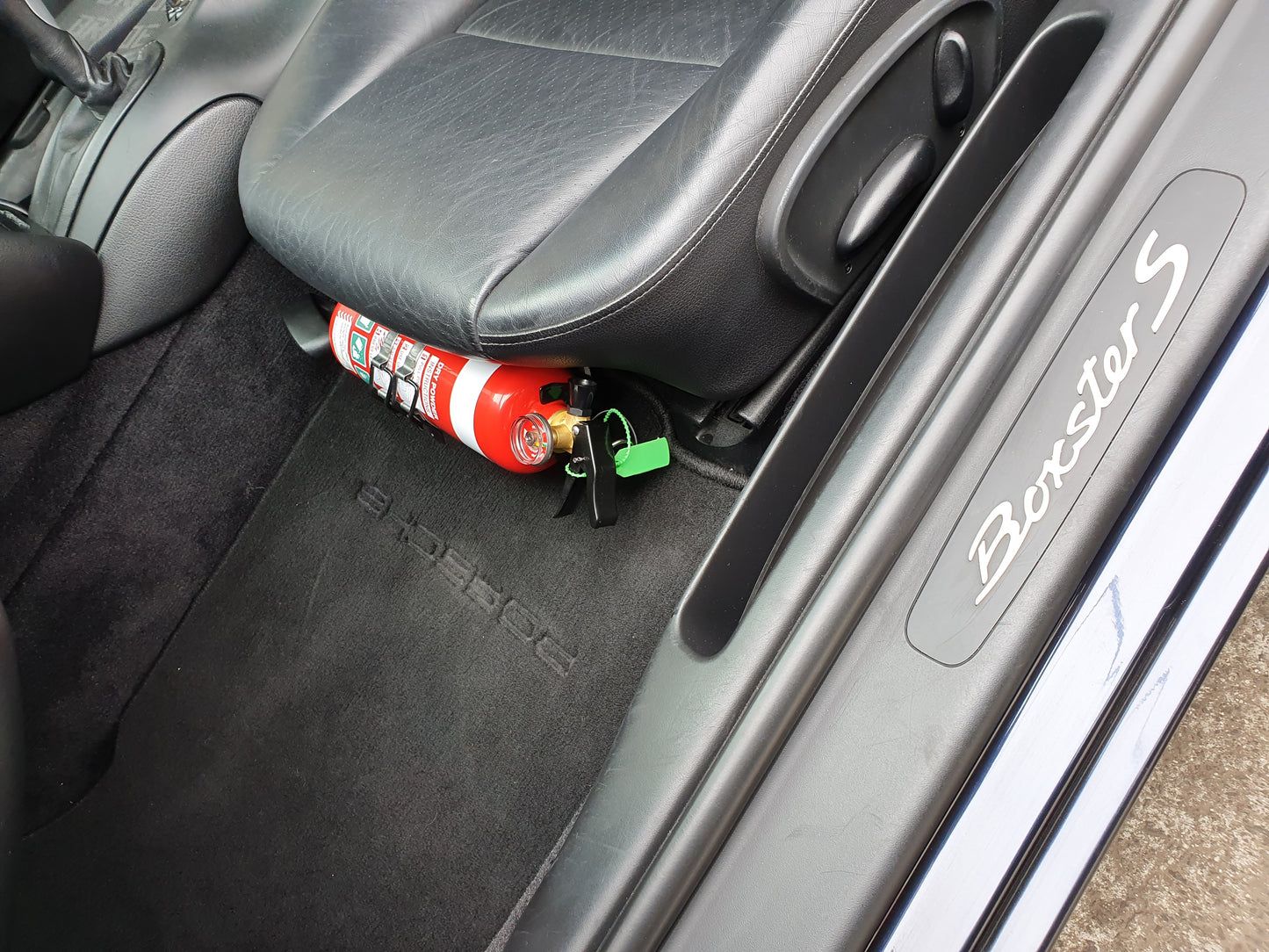 Fire Extinguisher Bracket to suit Porsche Boxster 986 / Carrera 996 with standard factory seats