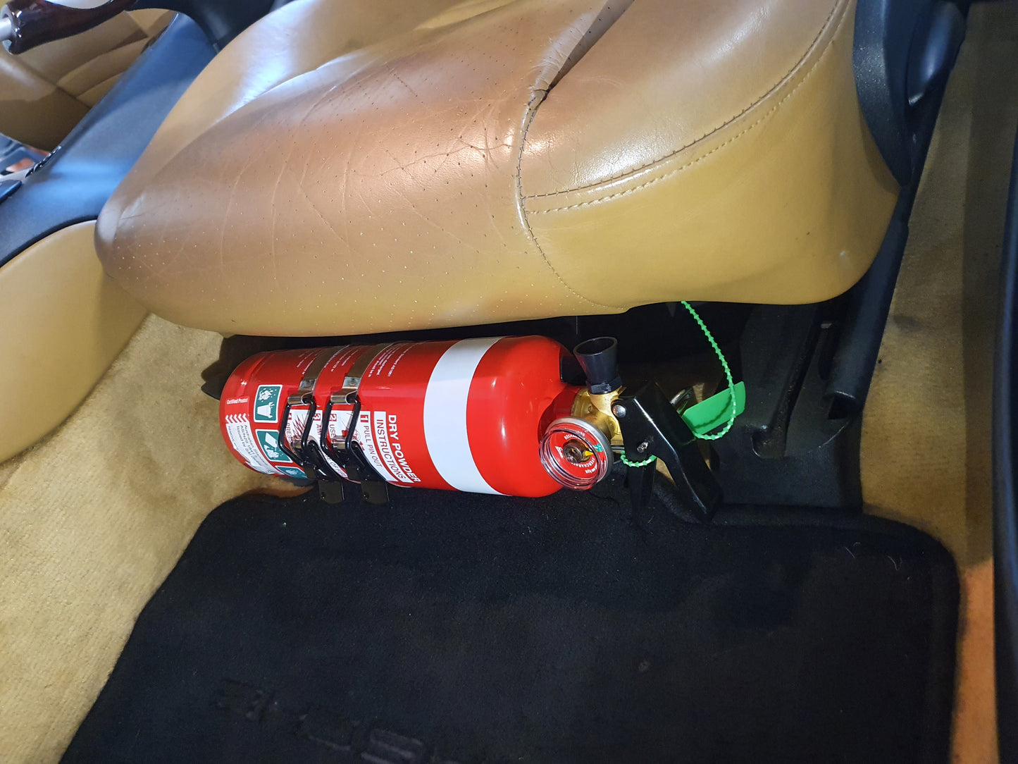 Fire Extinguisher Bracket to suit Porsche Boxster 986 / Carrera 996 with standard factory seats