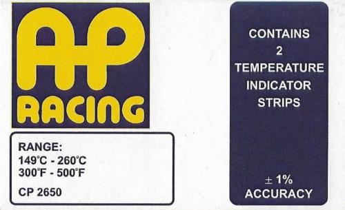 AP Racing Temperature Indication Strips 2x Strips/Pack for all Brembo caliper
