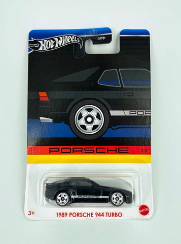 Hot Wheels 1:64 scale diecast model - 1989 Porsche 944 Turbo Black Porsche Series - 2024 New/Sealed/LongCard